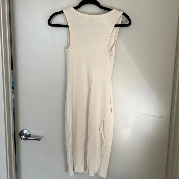 NWOT Ribbed Cream Bodycon Dress - Picture 7 of 8